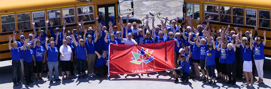 M.L. Bradley staff celebrating Canada's 150th aniversary
